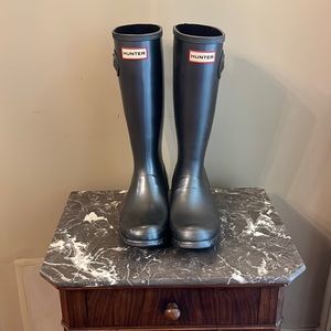 Hunter Kids Rain Boot - Gunmetal Grey - Girls 6/Boys 5